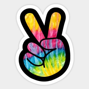 Psychedelic Peace Fingers Hand Sign Sticker